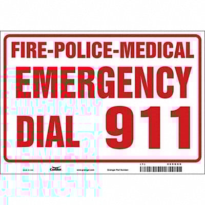 J9329 Safety Sign 7 in x 10 in Glow Vinyl