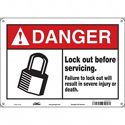 Safety Sign 10 in x 14 in Aluminum