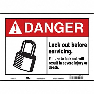 Safety Sign 10 in x 14 in Vinyl