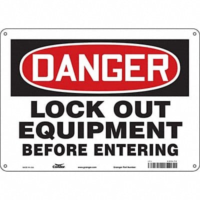 J7708 Safety Sign 10 inx14 in Polyethylene