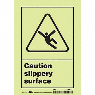 Safety Sign 10 inx7 in Glow Vinyl