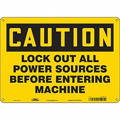 Safety Sign 10 in x 14 in Aluminum