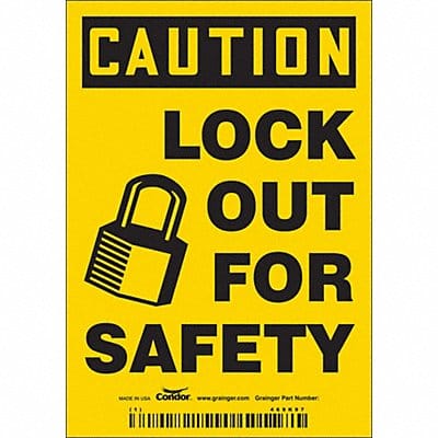 Safety Sign 5 inx3 1/2 in Vinyl