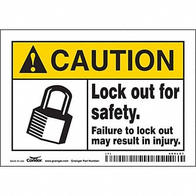 K0107 Safety Sign 3 1/2 inx5 in Vinyl