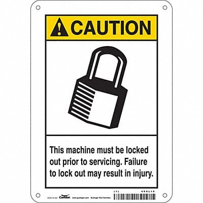 Safety Sign 10 in x 7 in Aluminum