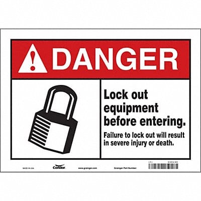 Safety Sign 10 inx14 in Polyethylene