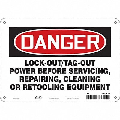 Safety Sign 10 inx14 in Aluminum