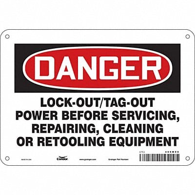 Safety Sign 10 inx14 in Polyethylene