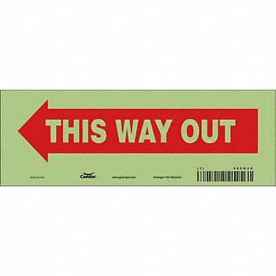 Safety Sign 3 1/2 in x 10 in Glow Vinyl