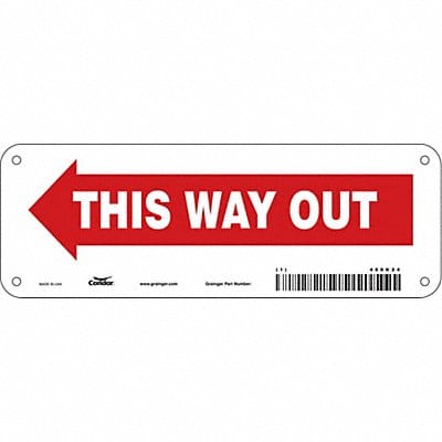 J7056 Safety Sign 3 1/2in x 10in Polyethylene