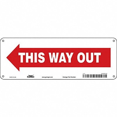 J7056 Safety Sign 5 in x 14 in Polyethylene