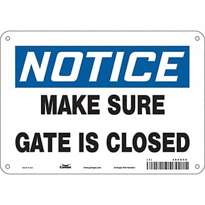 Safety Sign 7 in x 10 in Polyethylene