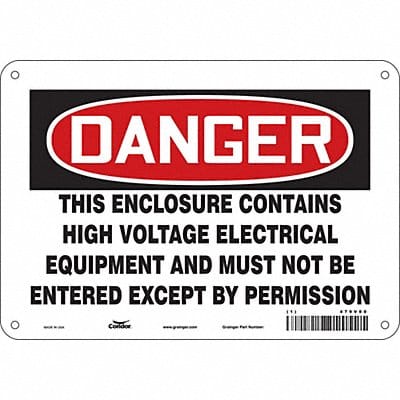 Safety Sign 7 in x 10 in Polyethylene