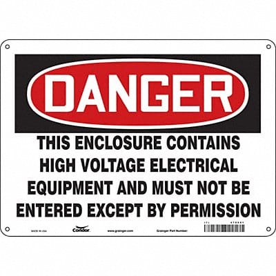 Safety Sign 10 in x 14 in Polyethylene