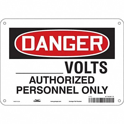 Safety Sign 7 in x 10 in Polyethylene