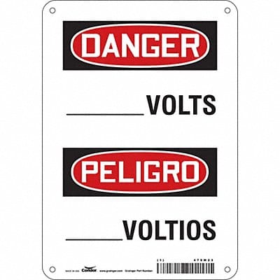 Safety Sign 10 in x 7 in Polyethylene