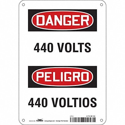 Safety Sign 10 in x 7 in Polyethylene