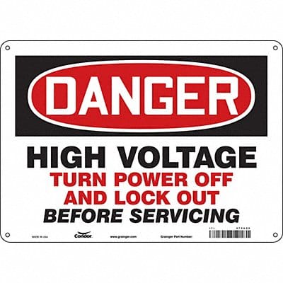 J8886 Safety Sign 10 inx14 in Polyethylene