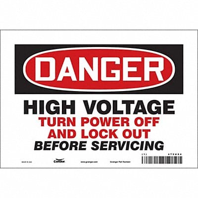 J8886 Safety Sign 7 in x 10 in Vinyl