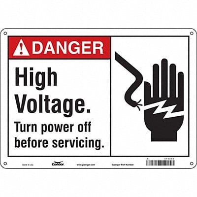 Safety Sign 10 in x 14 in Aluminum