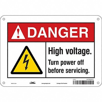 Safety Sign 7 in x 10 in Aluminum