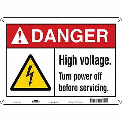 Safety Sign 10 in x 14 in Aluminum