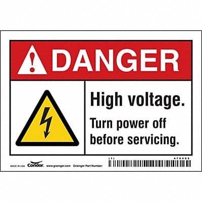 Safety Sign 3 1/2 inx5 in Vinyl