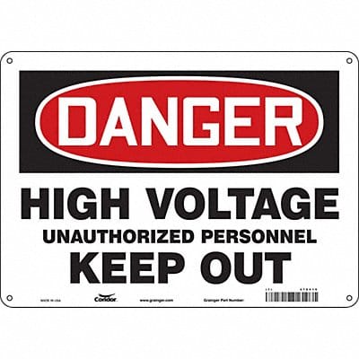 Safety Sign 10 inx14 in Polyethylene