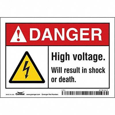 Safety Sign 3 1/2 inx5 in Vinyl