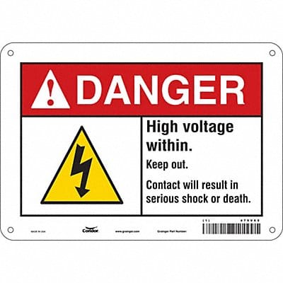 Safety Sign 7 in x 10 in Aluminum