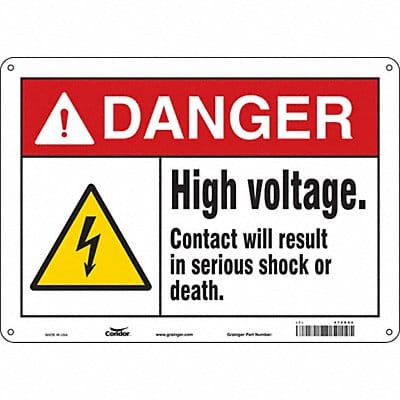 Safety Sign 10 in x 14 in Aluminum