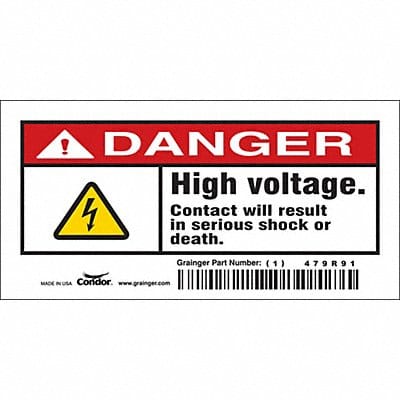 Safety Sign 2.25in x 4.5in Vinyl