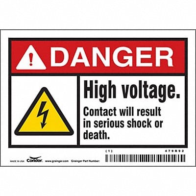 Safety Sign 3 1/2 inx5 in Vinyl