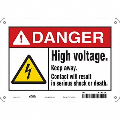 Safety Sign 7 in x 10 in Polyethylene