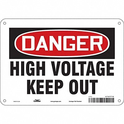 J6932 Safety Sign 7 inx10 in Polyethylene