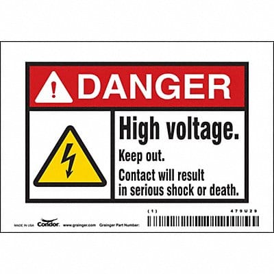 Safety Sign 3 1/2 inx5 in Vinyl