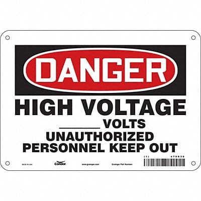 Safety Sign 7 in x 10 in Polyethylene