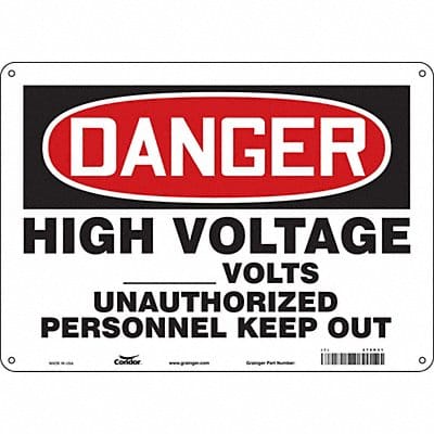 Safety Sign 10 inx14 in Polyethylene