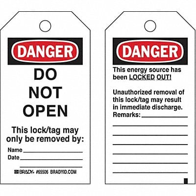 Lockout Tag 5-3/4 H x 3 W Polyester