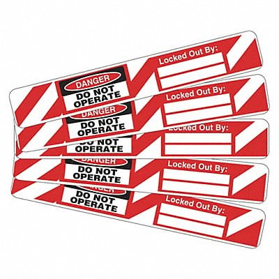 Lockout Tag 4 H x 5/8 W Vinyl PK5