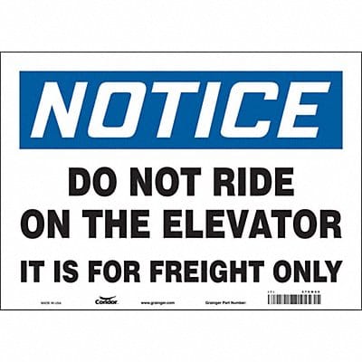 Safety Sign 10 in x 14 in Vinyl
