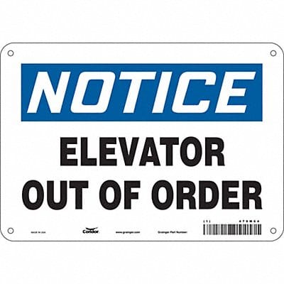 J9185 Safety Sign 7 inx10 in Polyethylene