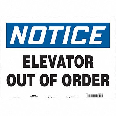 J9185 Safety Sign 10 inx14 in Vinyl