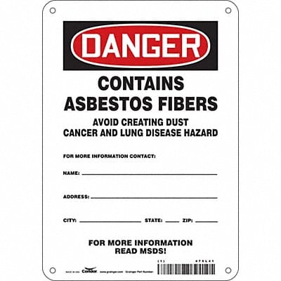 Safety Sign 10 in x 7 in Polyethylene