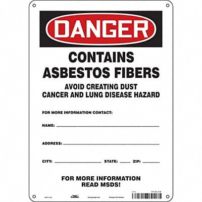 Safety Sign 14 in x 10 in Polyethylene