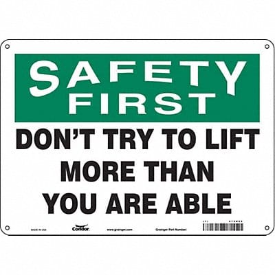 Safety Sign 10 in x 14 in Aluminum