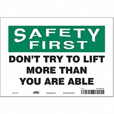Safety Sign 7 in x 10 in Vinyl