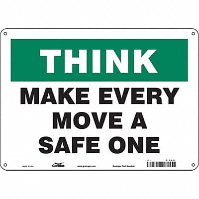 Safety Sign 10 in x 14 in Polyethylene