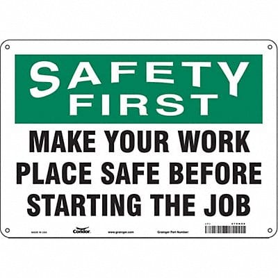 Safety Sign 10 in x 14 in Aluminum