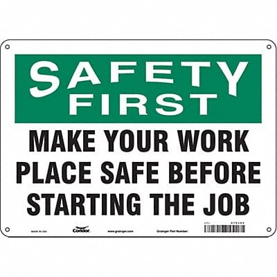 Safety Sign 10 inx14 in Polyethylene Safety Sign 10 inx14 in Polyethylene